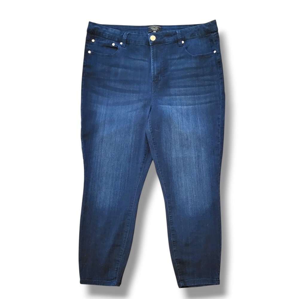 Rachel Roy 20W High Rise Ankle Skinny Jeans Dignity Wash Stretch Denim